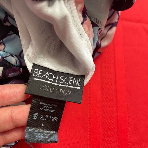 Beach Scene Collection Floral One Piece Bathing Suit Size Large - Picture 5 of 5